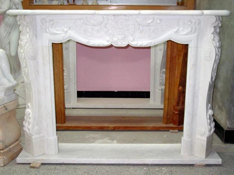 Europæisk Withe Marmor Stone Pejs Mantel Custom Large Limestone Pejs