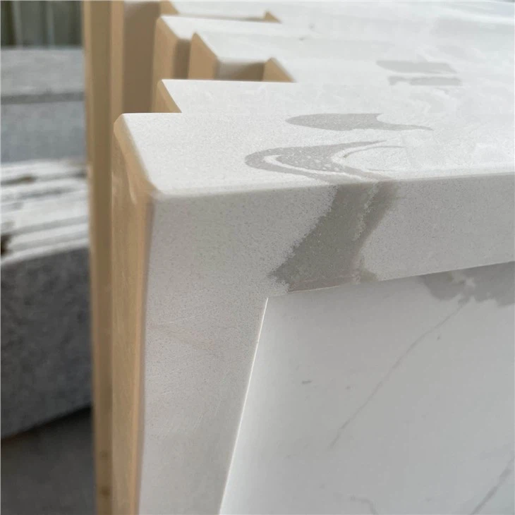 Calacatta White Quartz Kitchen Countertops