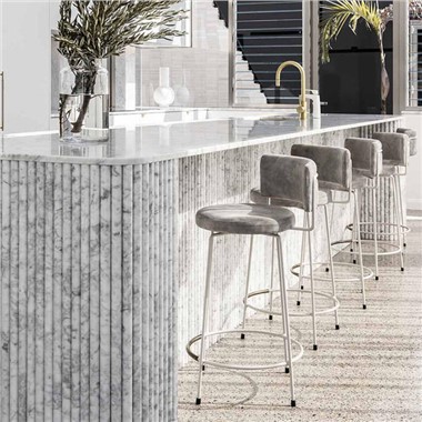 Stenbeklædning Indvendig væg Køkken Backsplash Fliser Bordplade Ø Buede Marmorfliser